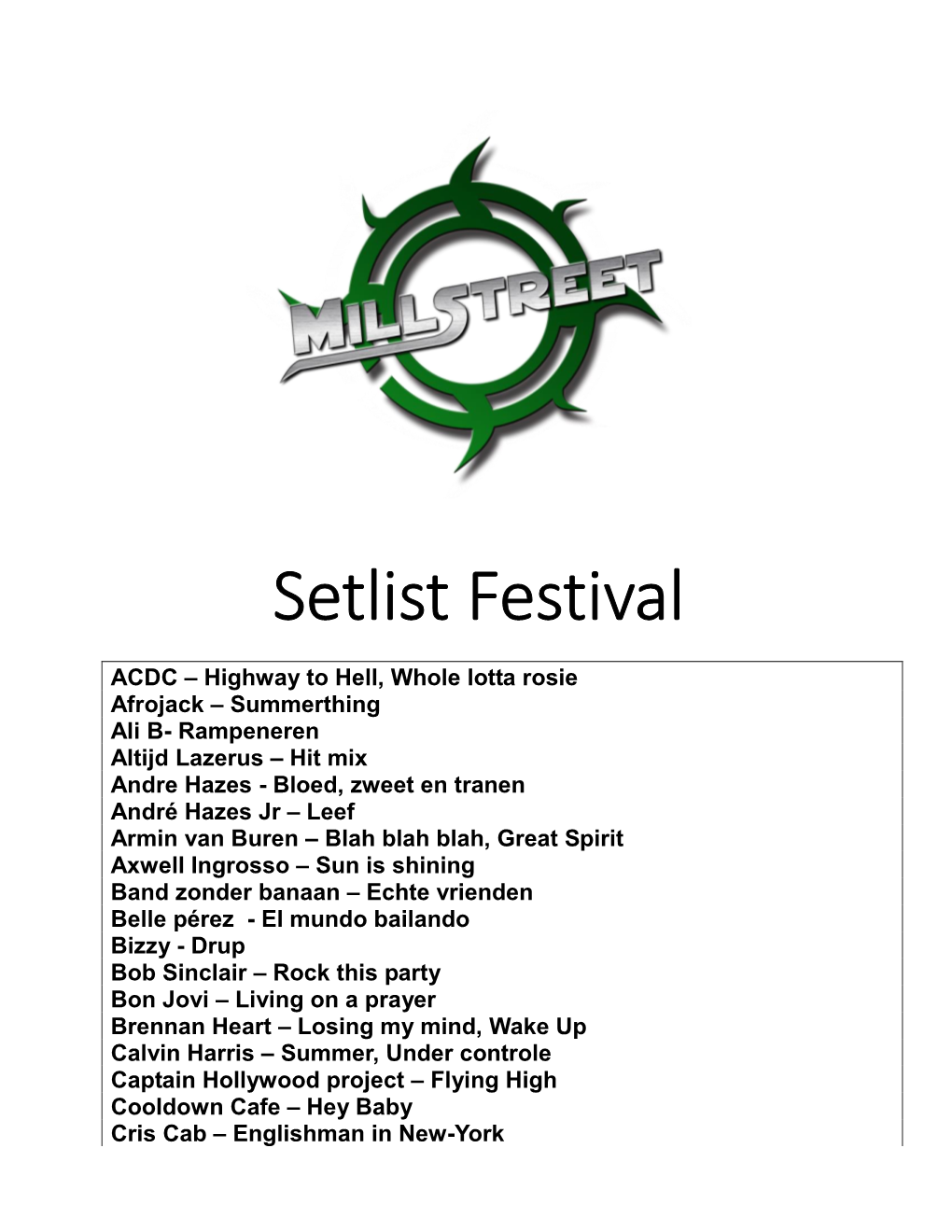 Setlist Festival