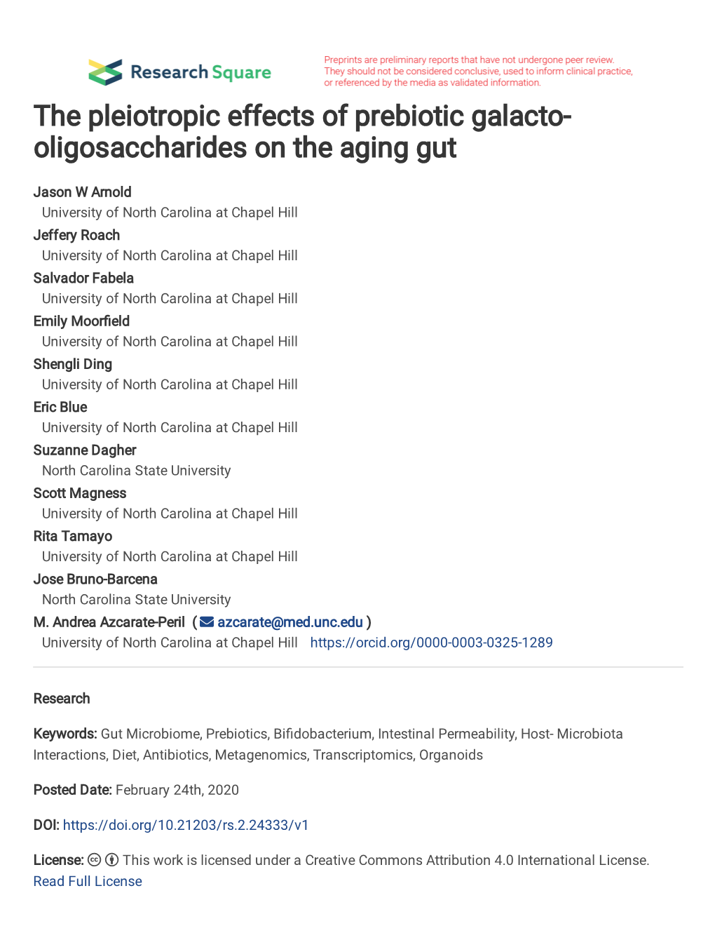 The Pleiotropic Effects of Prebiotic Galacto-Oligosaccharides on the Aging Gut