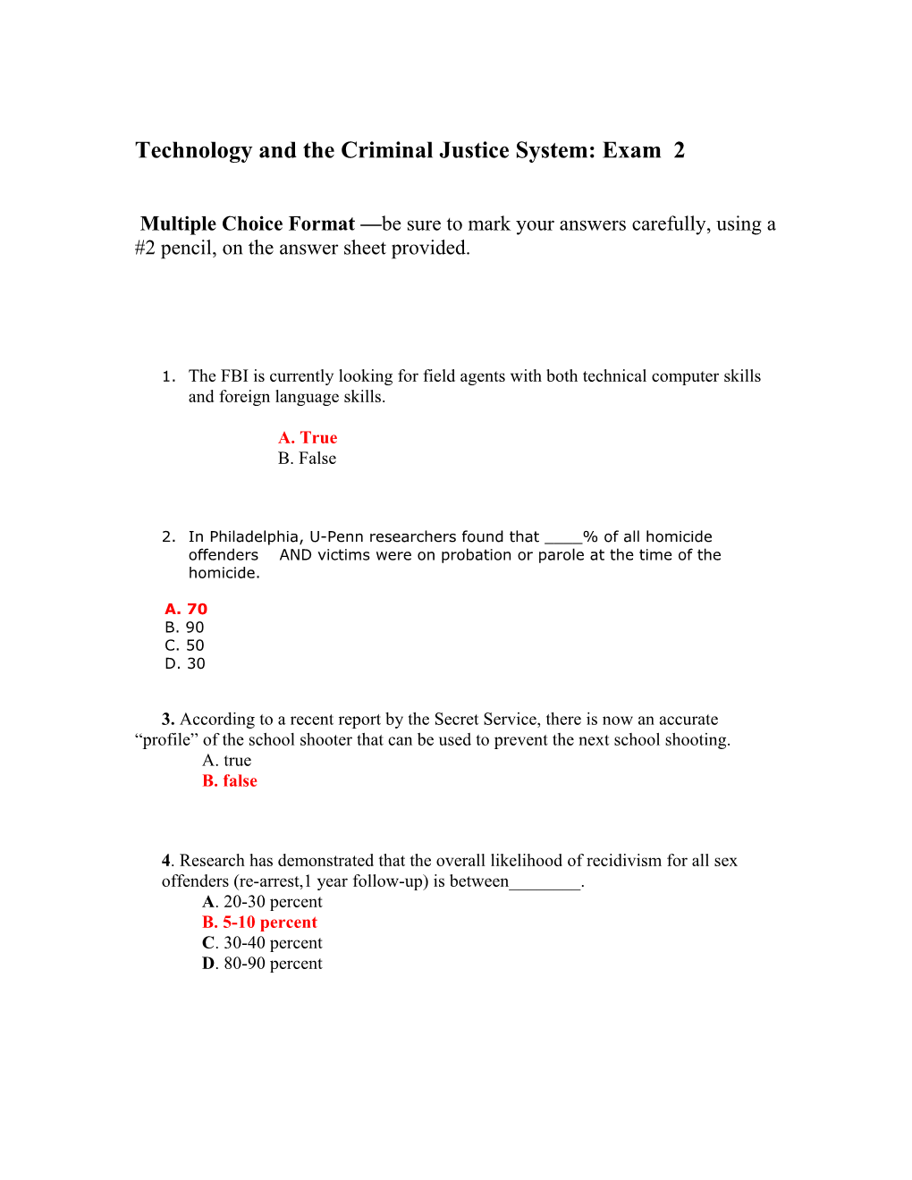 Technology and the Criminal Justice System: Midterm Exam-Fall, 2006