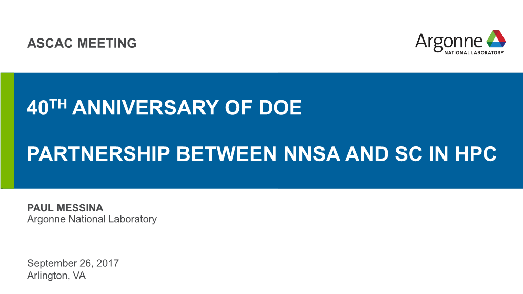 40Th Anniversary of Doe Partnership Between Nnsa