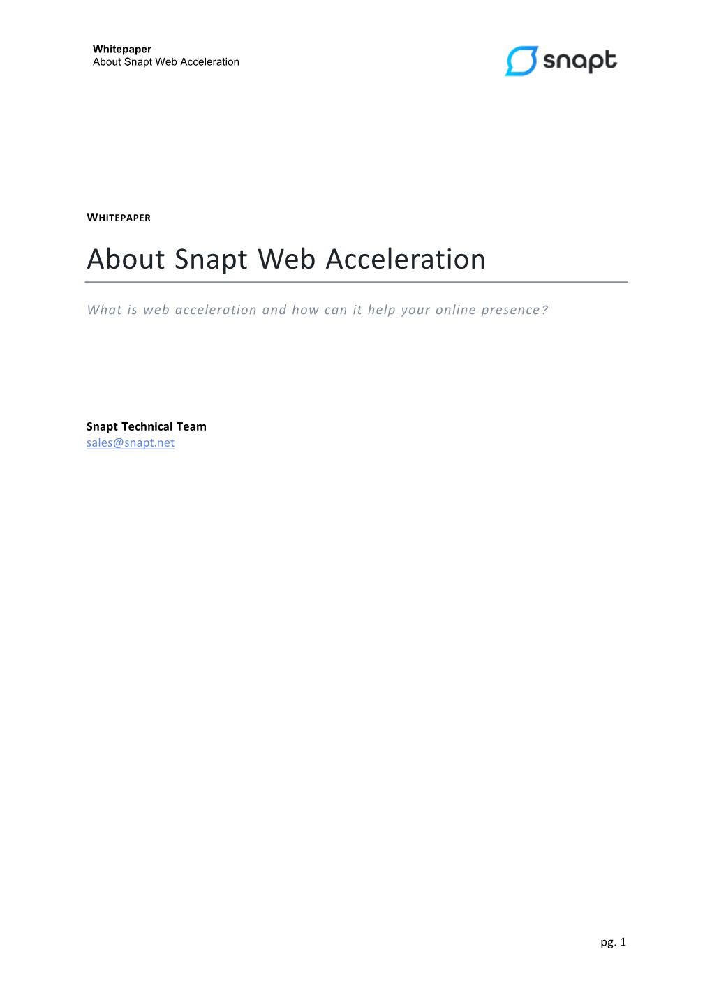 About Snapt Web Acceleration