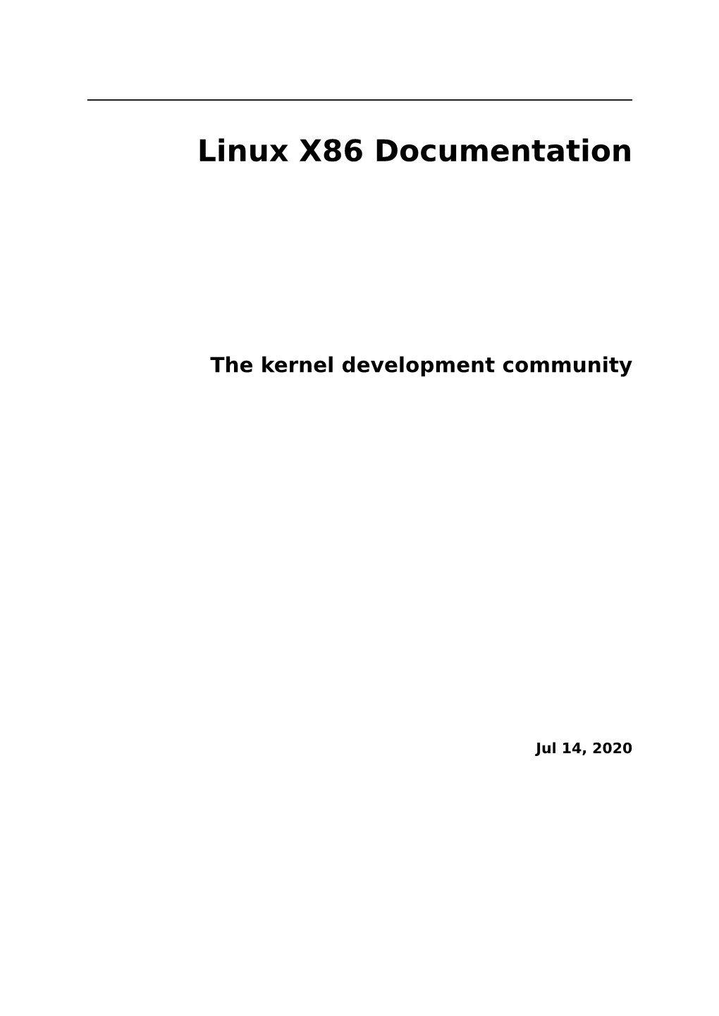 Linux X86 Documentation