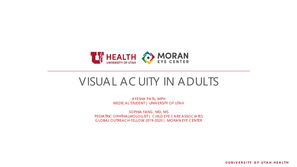 Visual Acuity in Adults