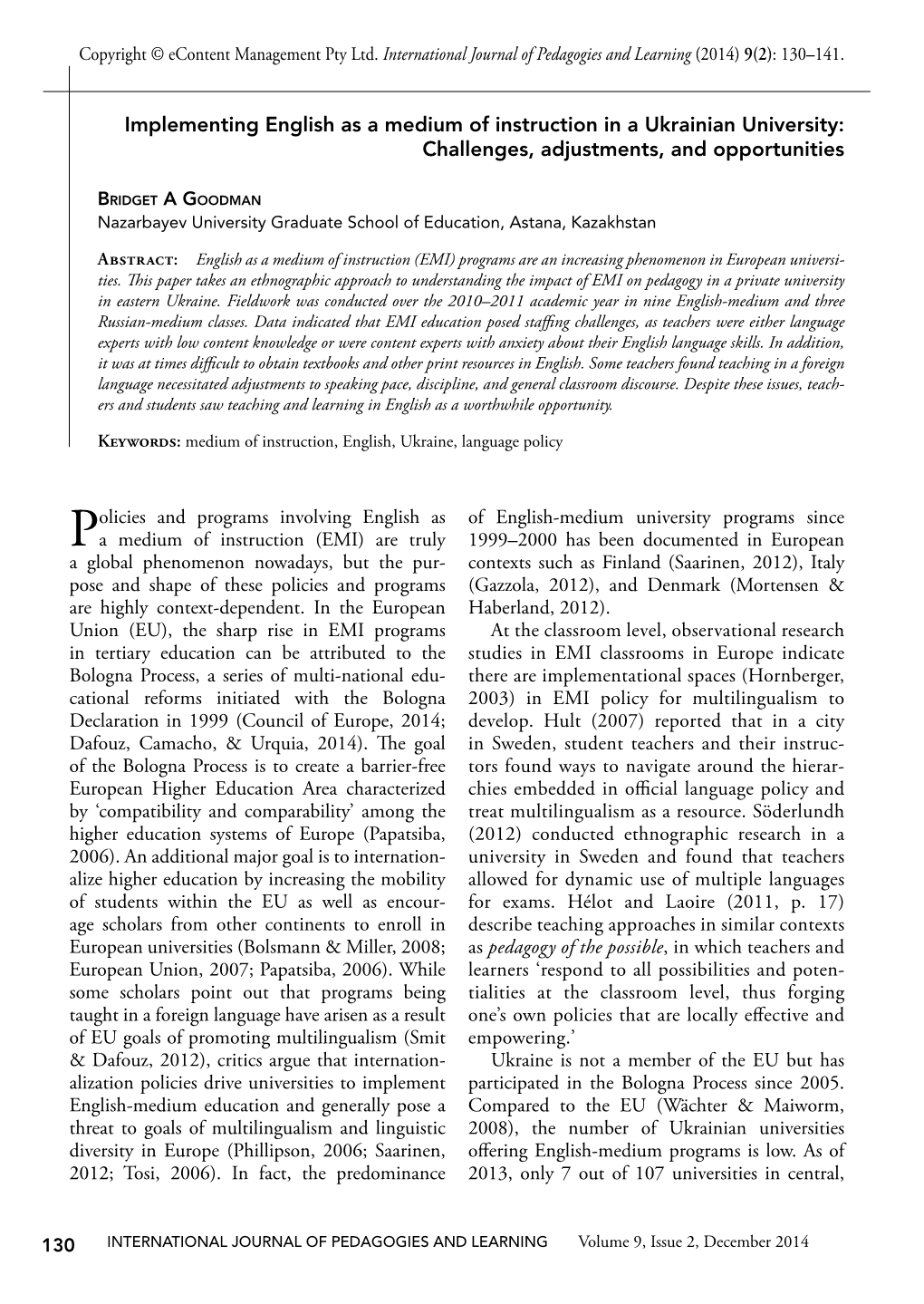 Implementing English As a Medium of Instruction in a Ukrainian University: Challenges, Adjustments, and Opportunities