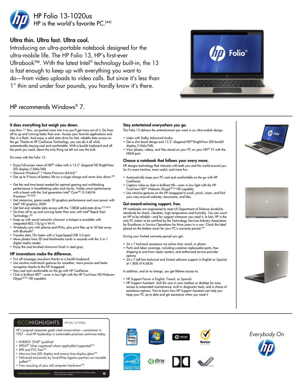 HP Pavilion Data Sheet