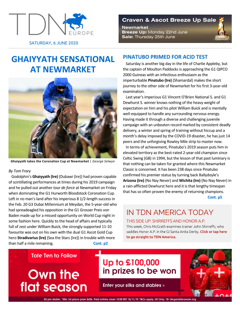 Ghaiyyath Sensational at Newmarket Cont