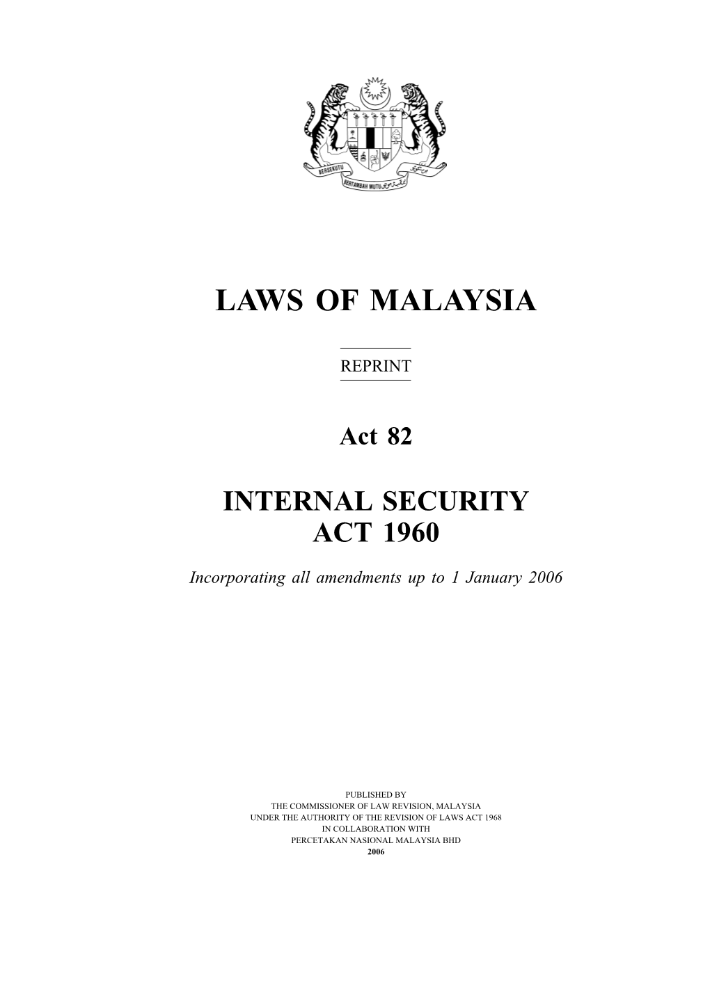 Internal Security Act 1960