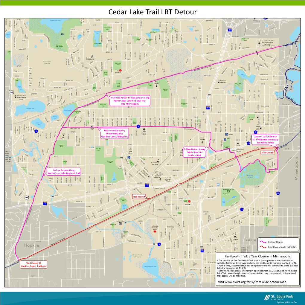 Cedar Lake Trail Detour