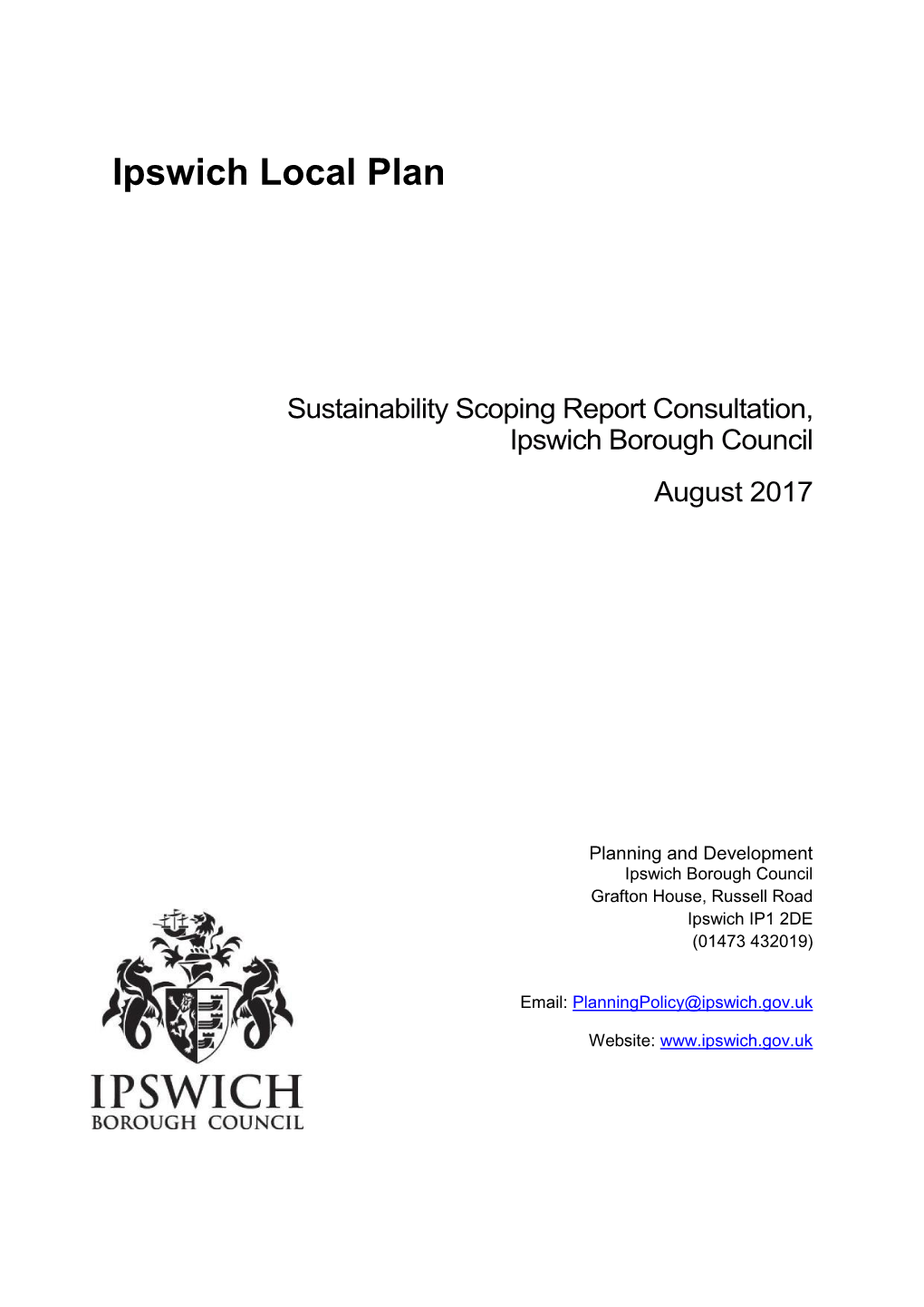 Ipswich Local Plan Sustainability Appraisal Scoping Report