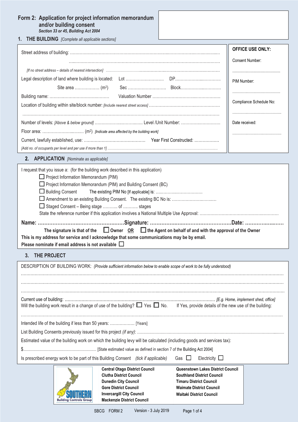 Building Consent Application