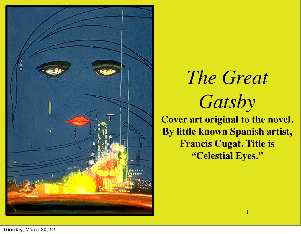 The Great Gatsby Cover Art Original to the Novel