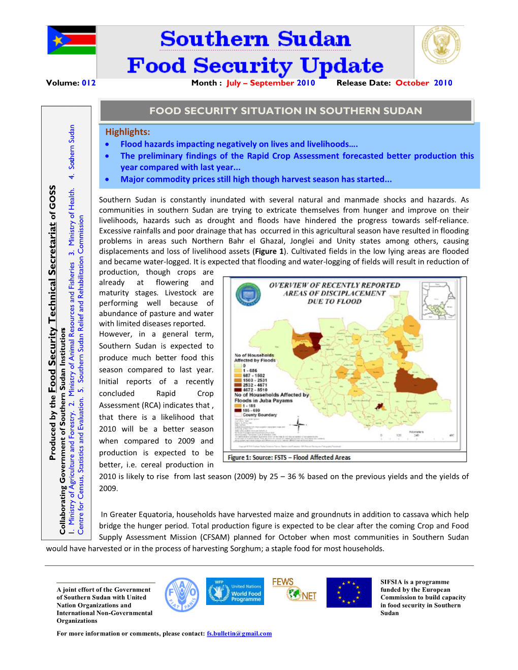 Food Security Bulletin July to September 2010