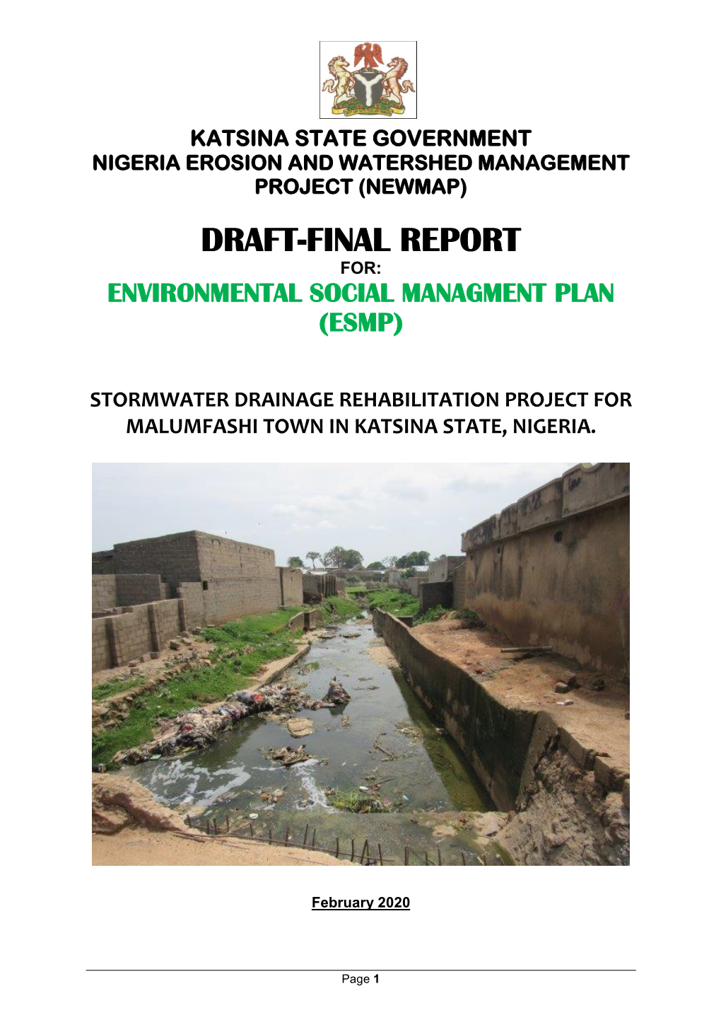 Reviewed Draft Final ESMP Report for Malumfashi Project