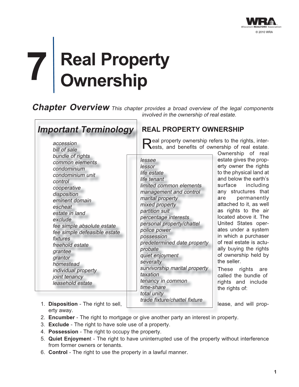 7 Real Property Ownership