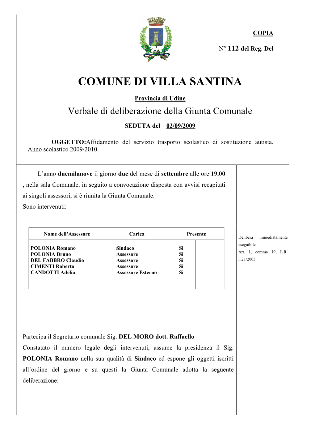 Comune Di Villa Santina