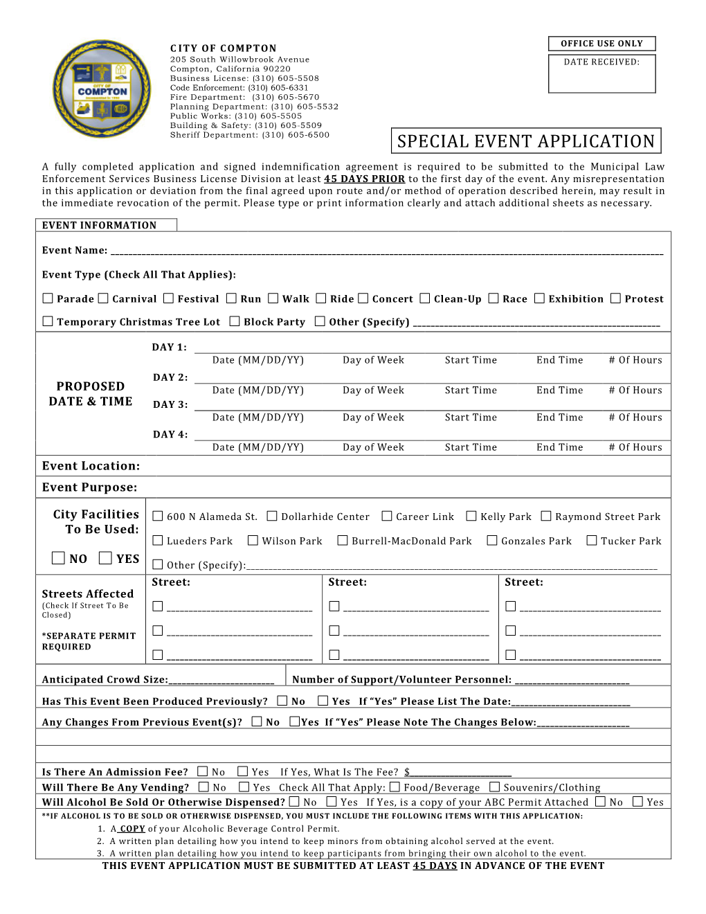 Special Event Application