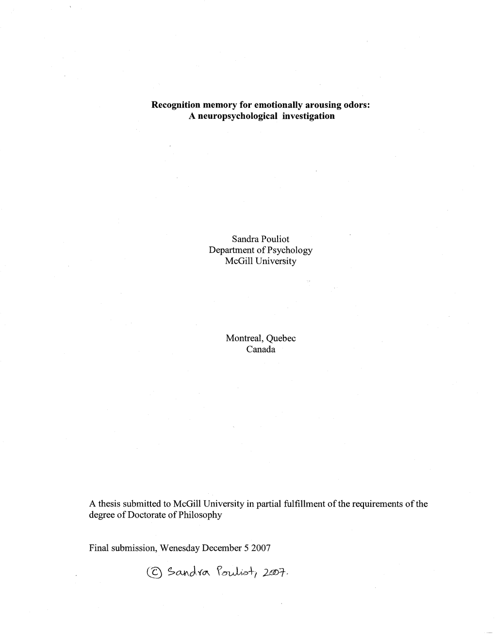 Recognition Memory for Emotionally Arousing Odors: a Neuropsychological Investigation