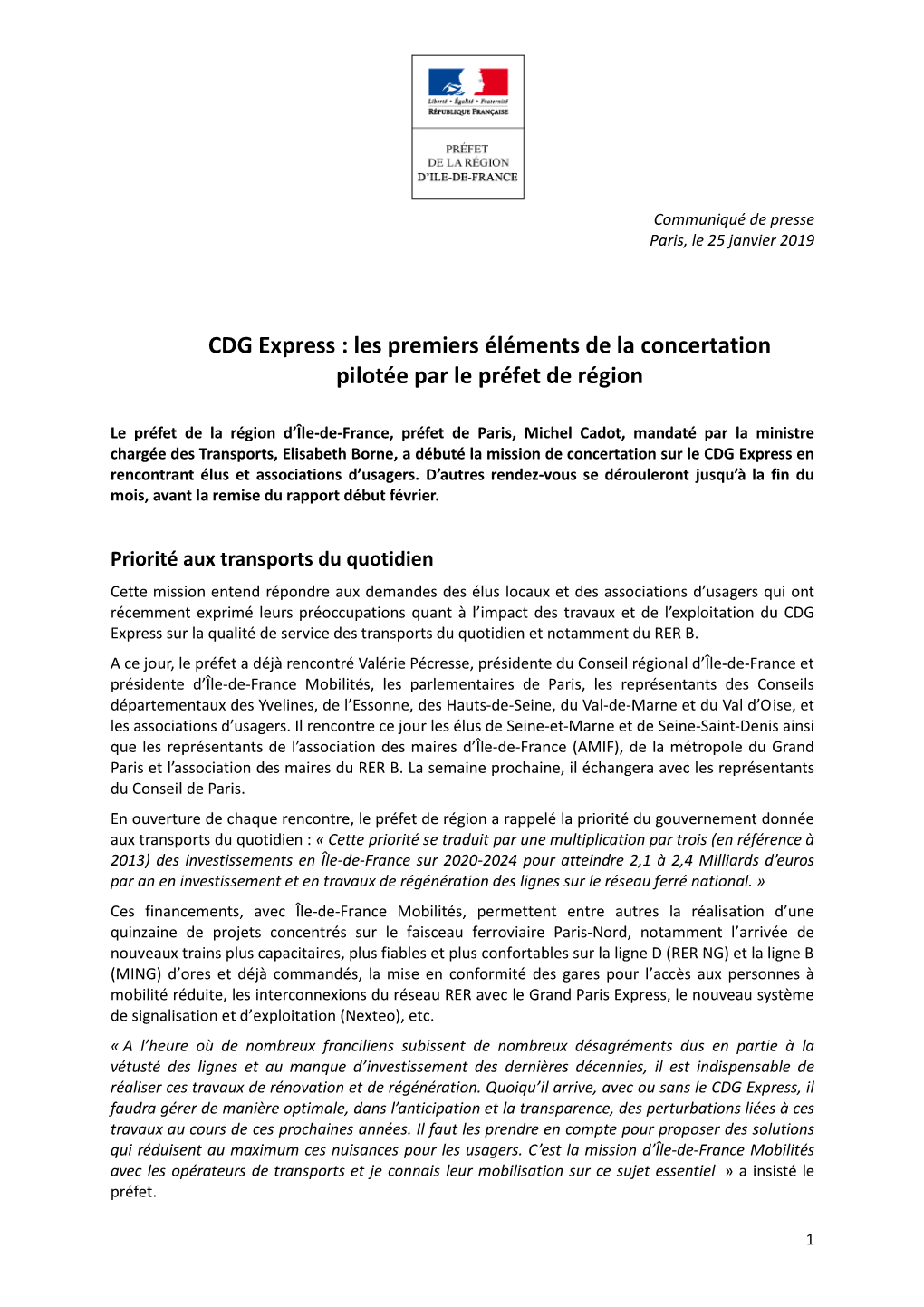 CDG Express : Les Premiers Éléments De La Concertation Pilotée Par Le Préfet De Région