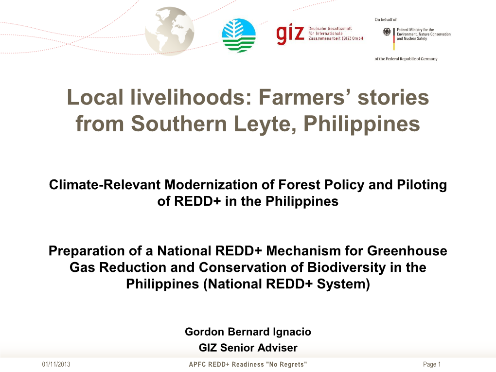 Local Livelihoods: Farmers' Stories from Southern Leyte, Philippines