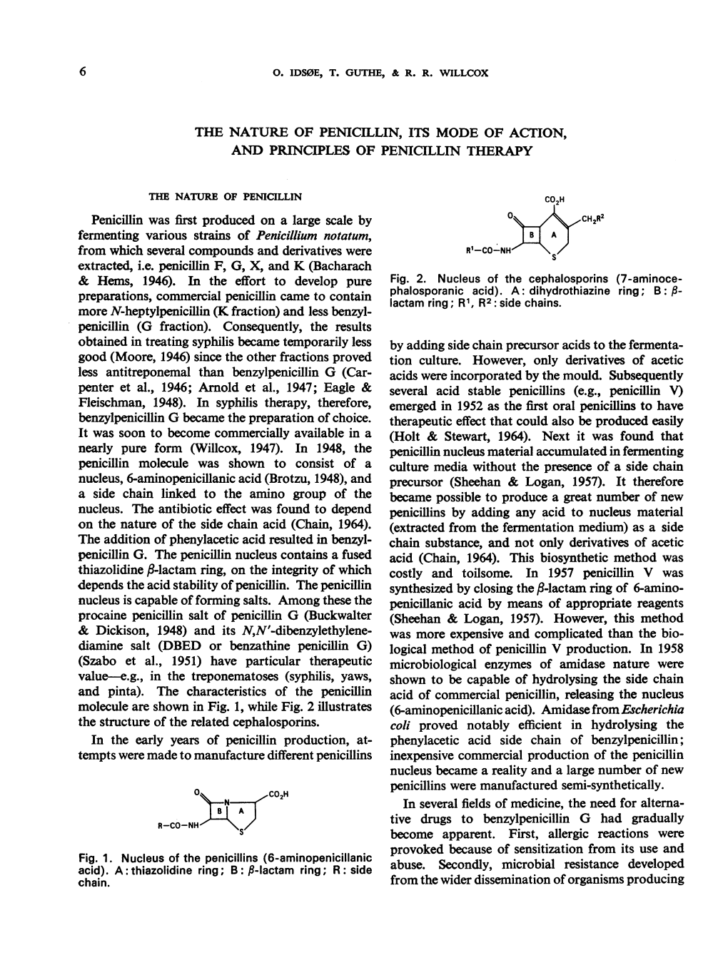 Nucleus, 6-Aminopenicillanic Acid (Brotzu, 1948), and Precursor (Sheehan & Logan, 1957)