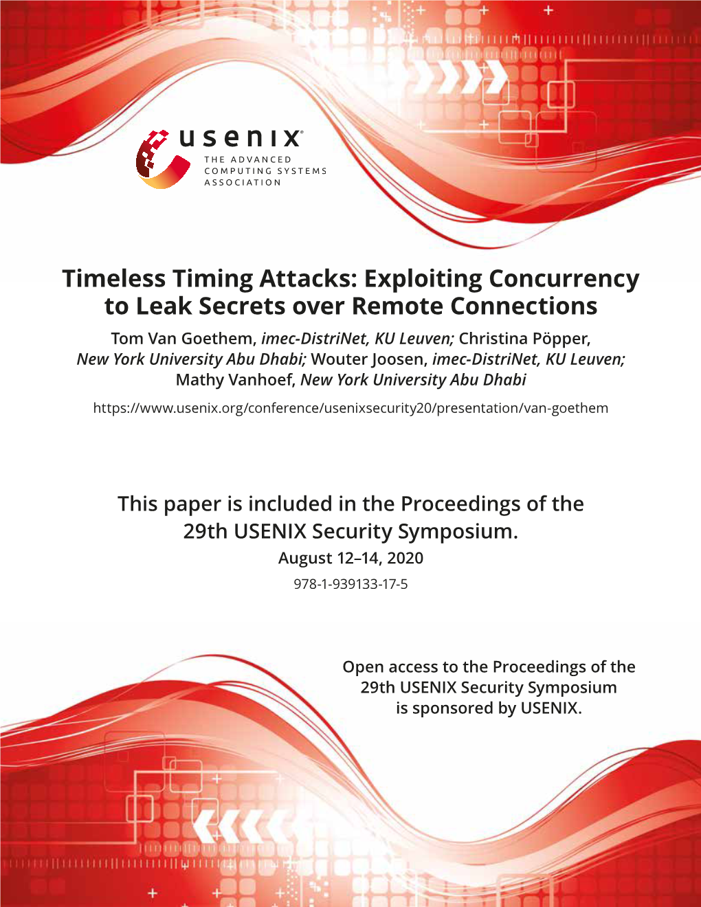 Timeless Timing Attacks: Exploiting Concurrency to Leak Secrets Over