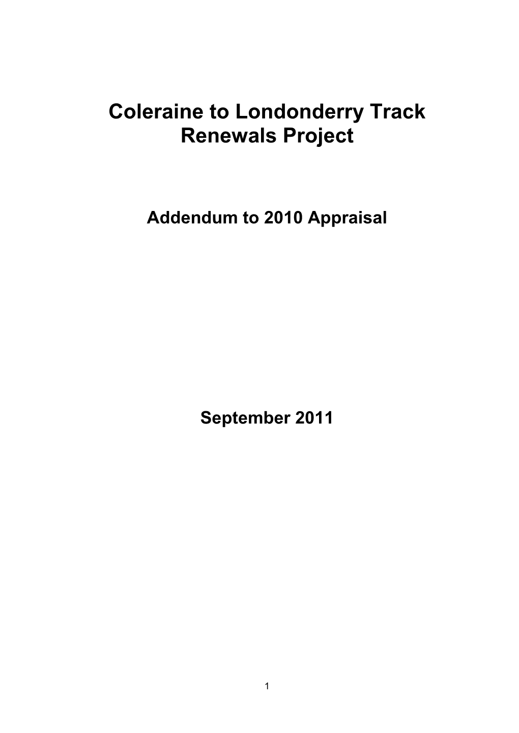 Coleraine to Londonderry Track Renewals Project
