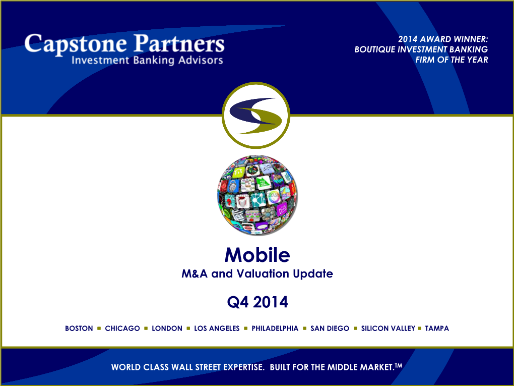 Mobile M&A and Valuation Update