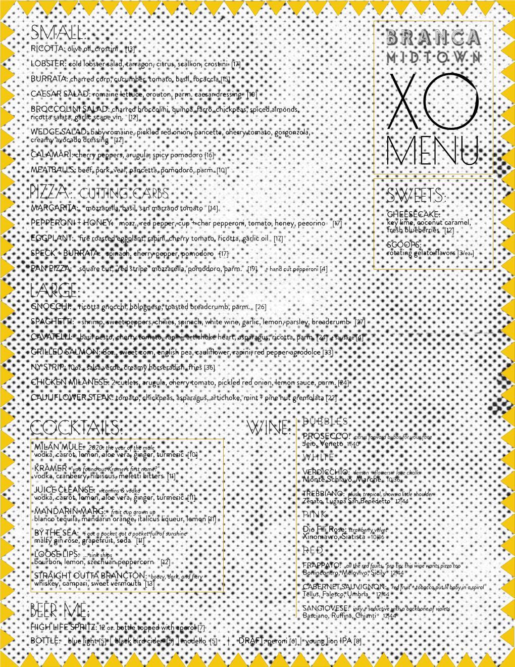 Dine in Menu 1