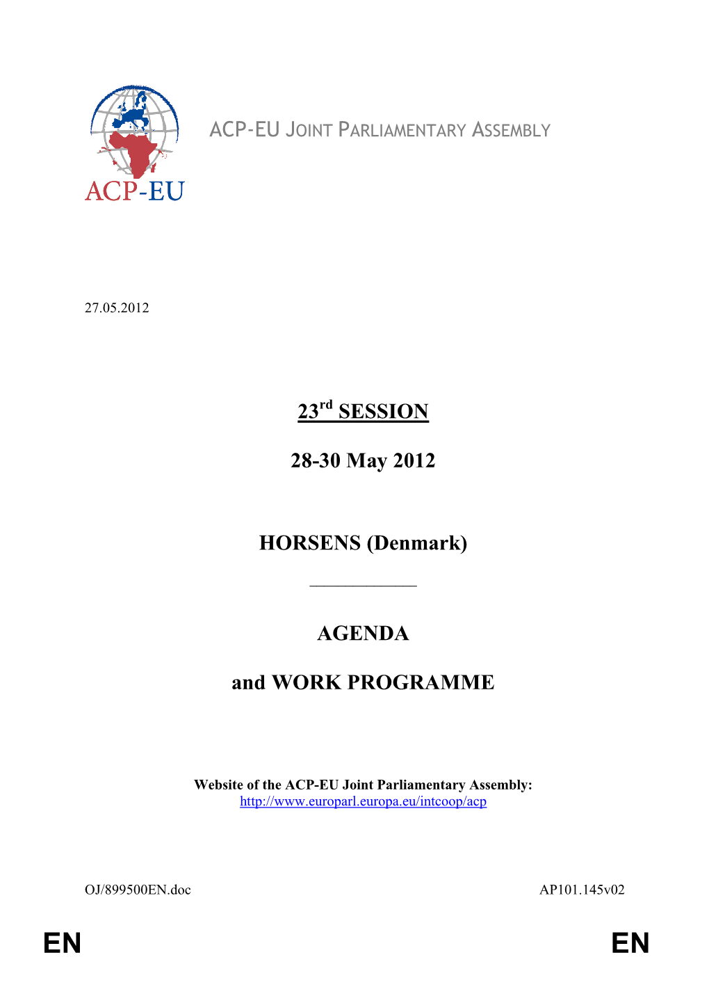 Acp-Eu Joint Parliamentary Assembly