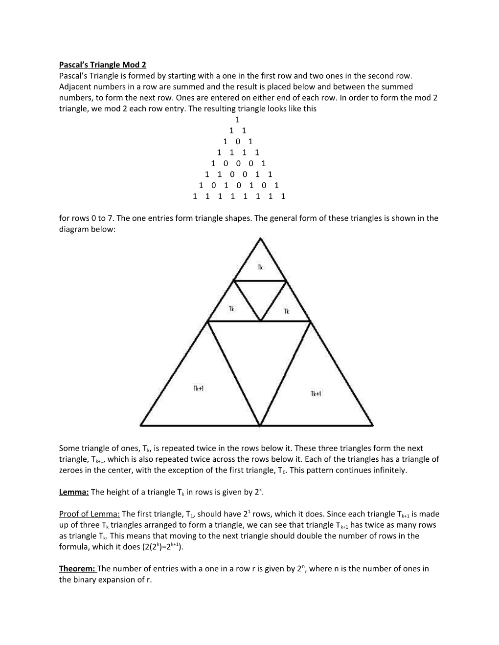 Pascal S Triangle Mod 2