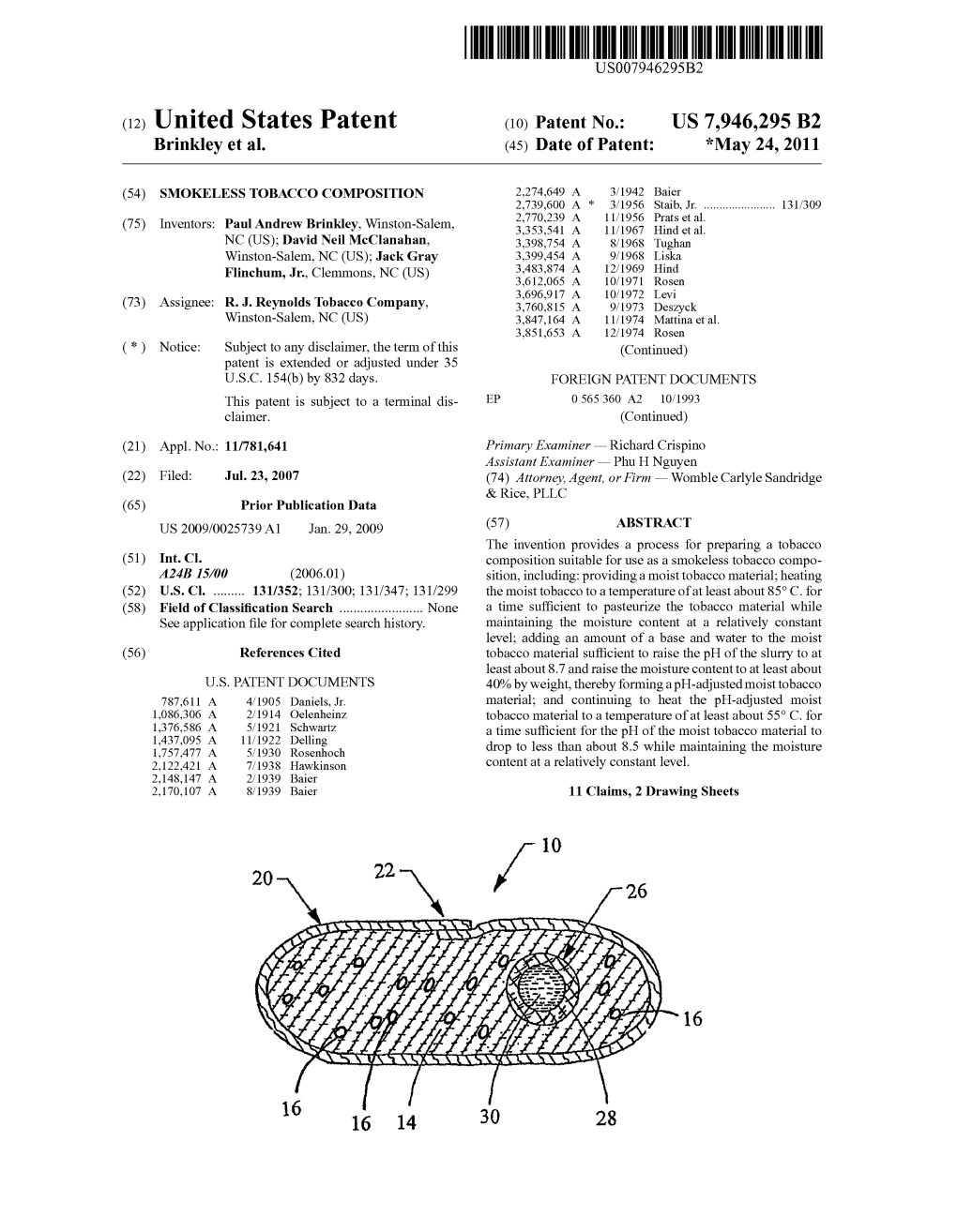 Patent (10) Patent N0.: US 7,946,295 B2 Brinkley Et Al