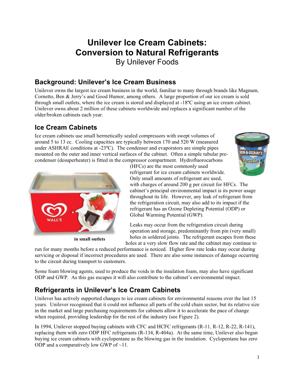 Unilever Ice Cream Cabinets: Conversion to Natural Refrigerants by Unilever Foods