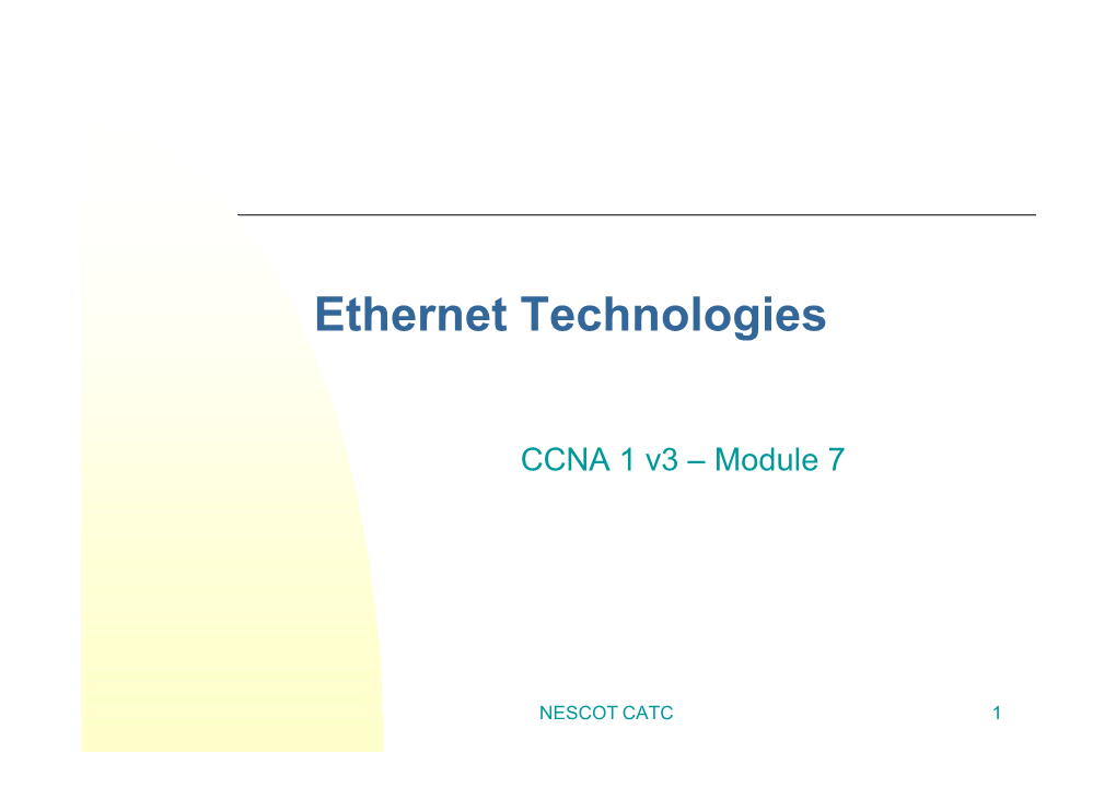 Ethernet Technologies