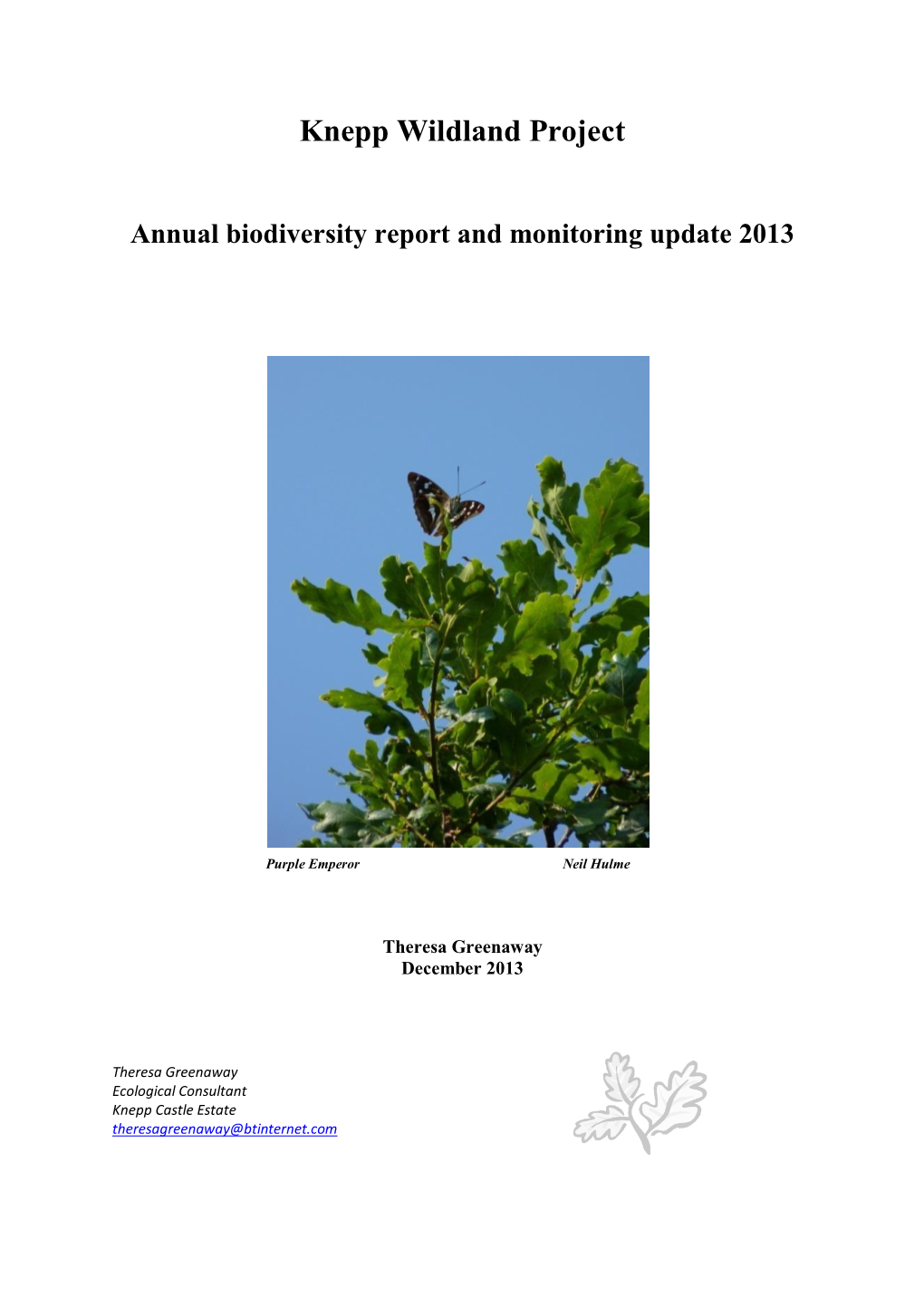 Knepp Wildland Project Annual Biodiversity