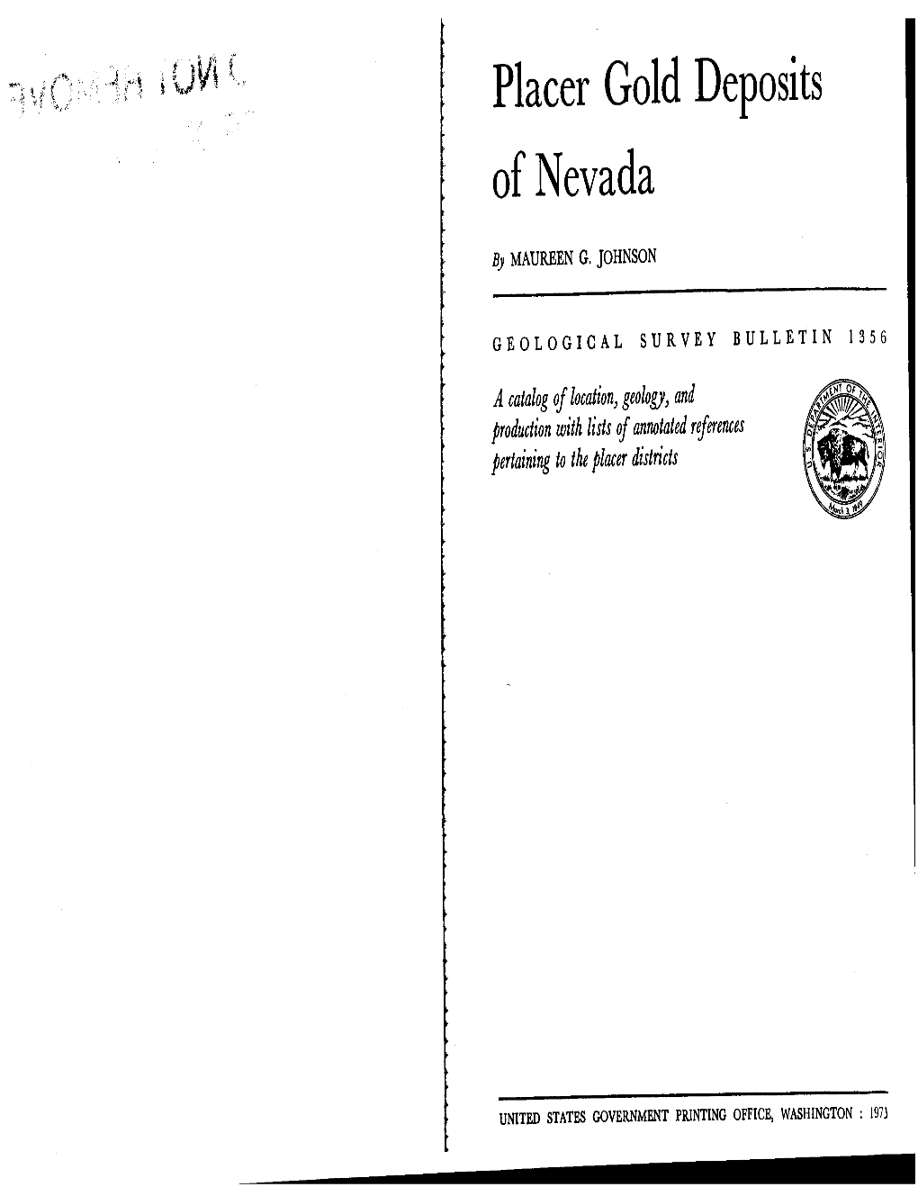 Placer Gold Deposits of Nevada