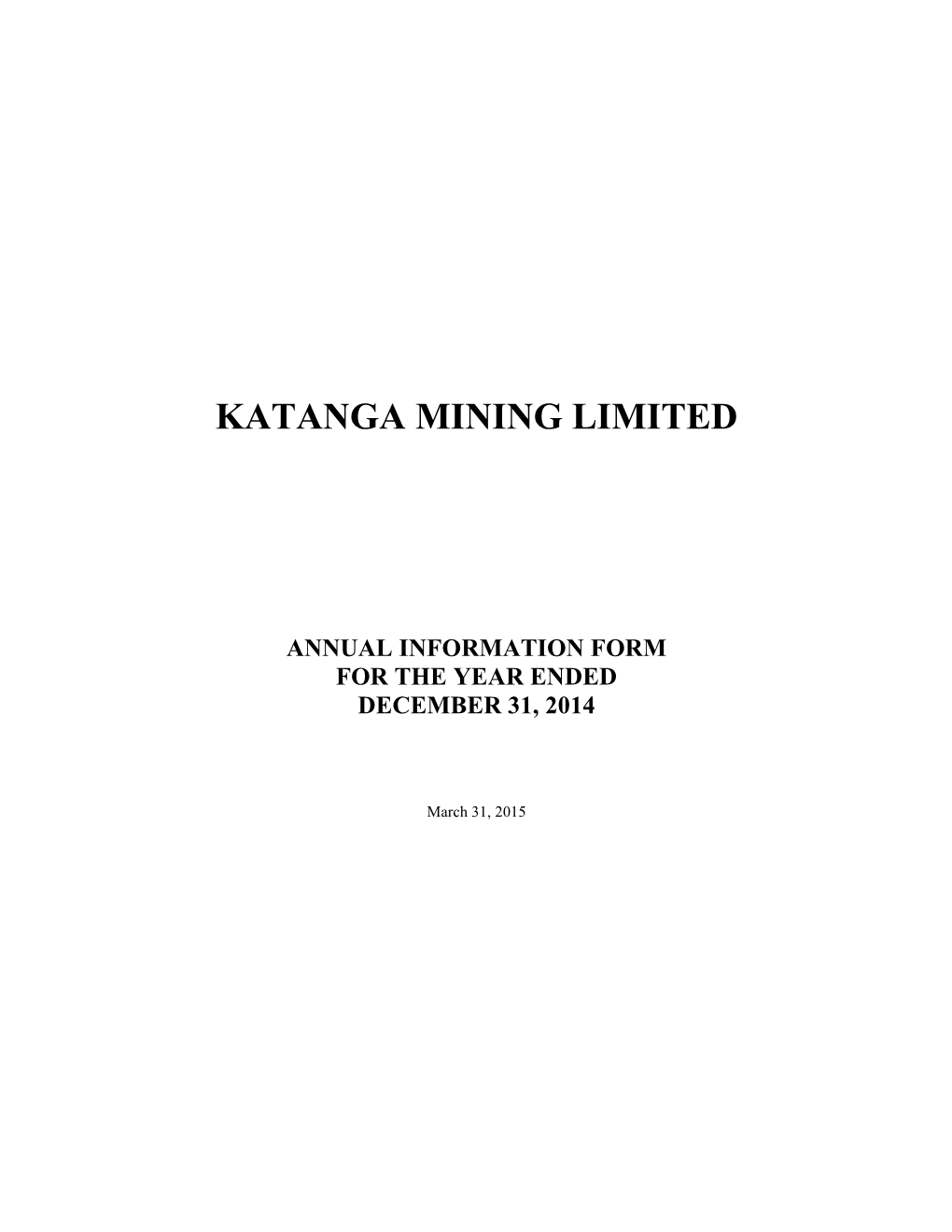 Katanga Mining Limited