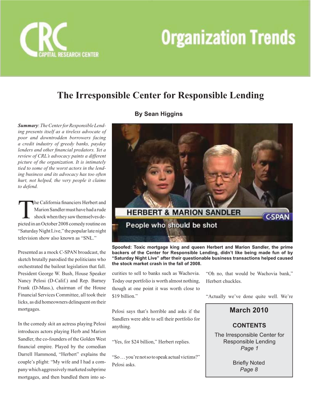 The Irresponsible Center for Responsible Lending