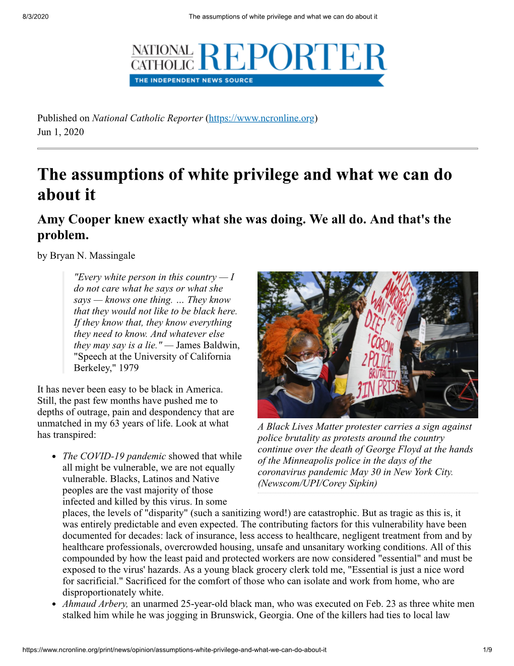 The Assumptions of White Privilege and What We Can Do About It