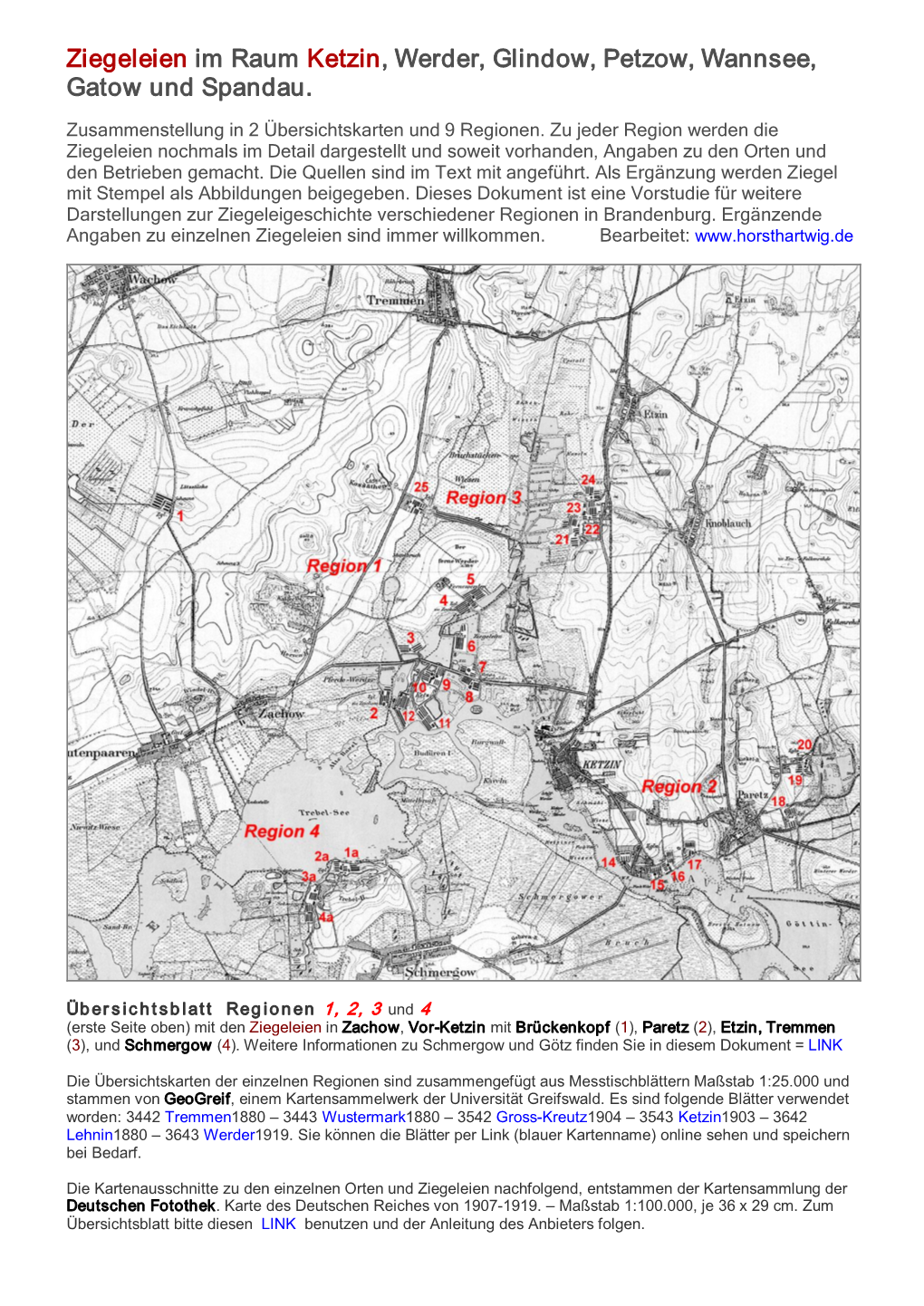 Ziegeleien Im Raum Ketzin, Werder, Glindow, Petzow Und Wannsee