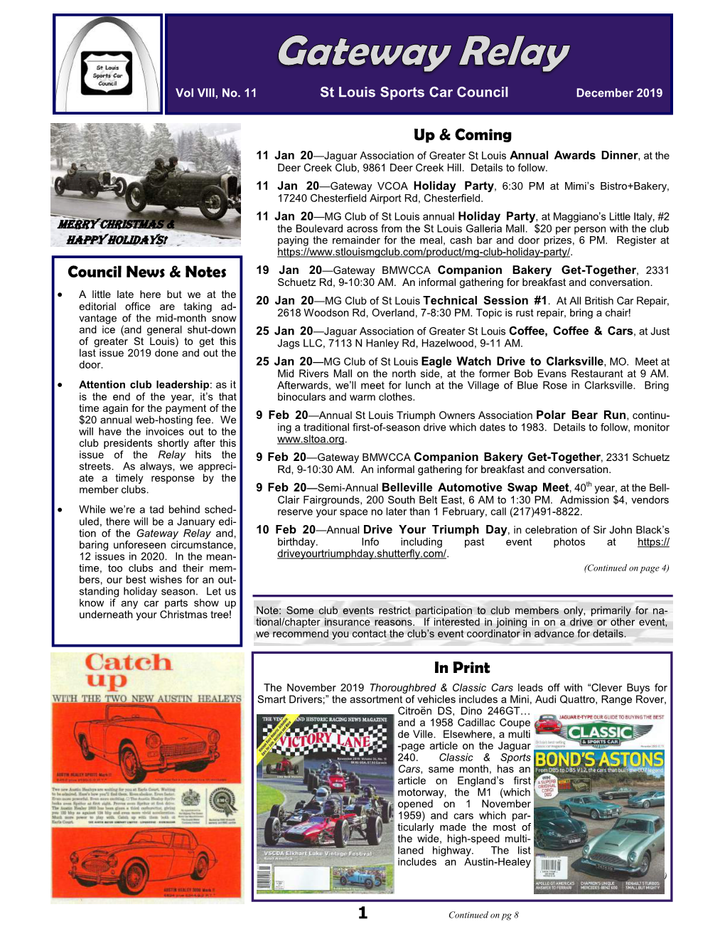 1 Council News & Notes up & Coming in Print