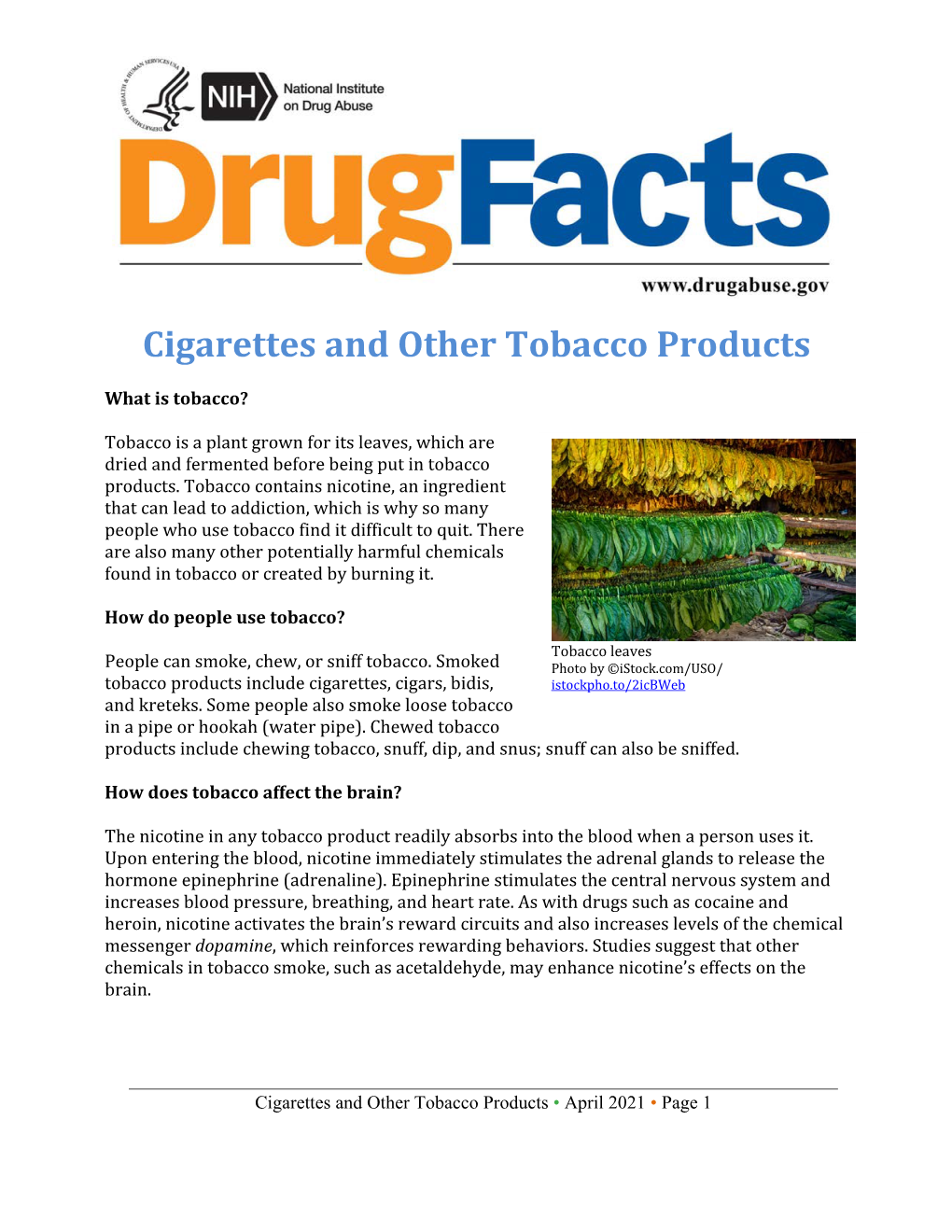 Cigarettes and Other Tobacco Products