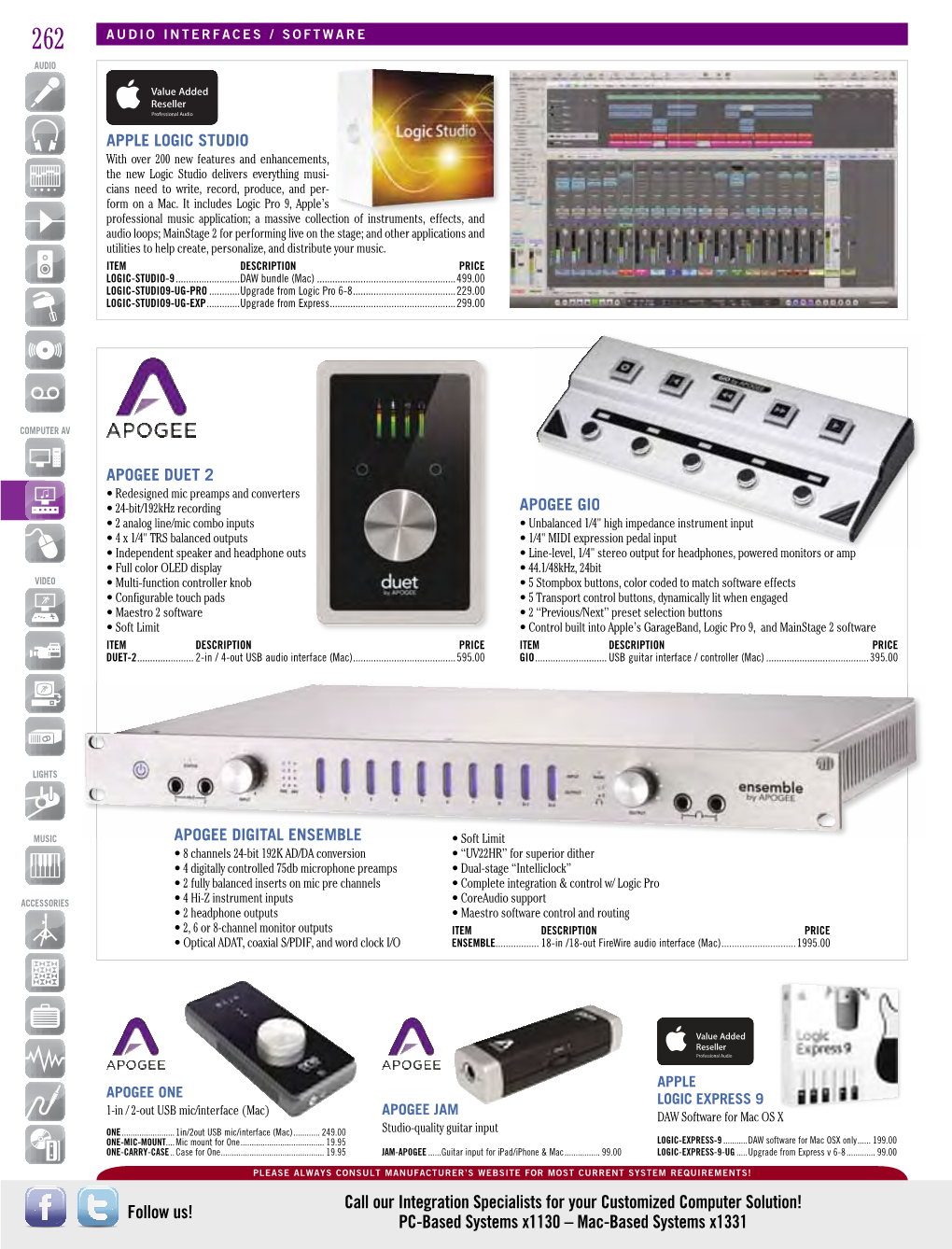 Mac-Based Systems X1331 AUDIO INTERFACES / SOFTWARE 263