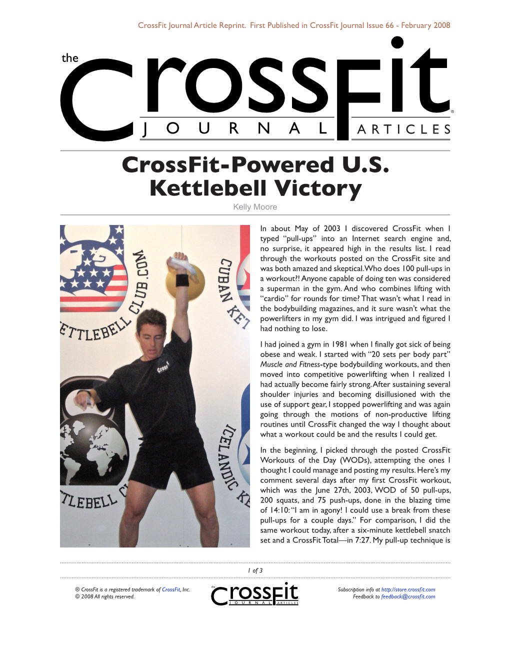 Crossfit-Powered U.S. Kettlebell Victory Kelly Moore