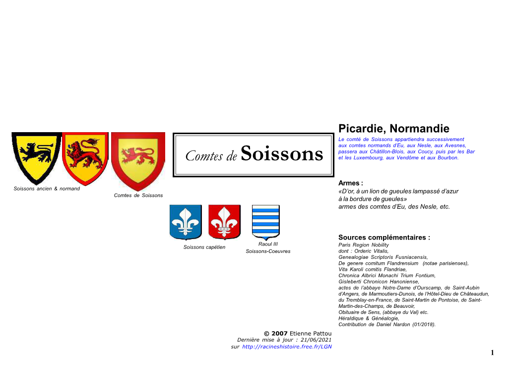 Comtes De Soissons Et Les Luxembourg, Aux Vendôme Et Aux Bourbon