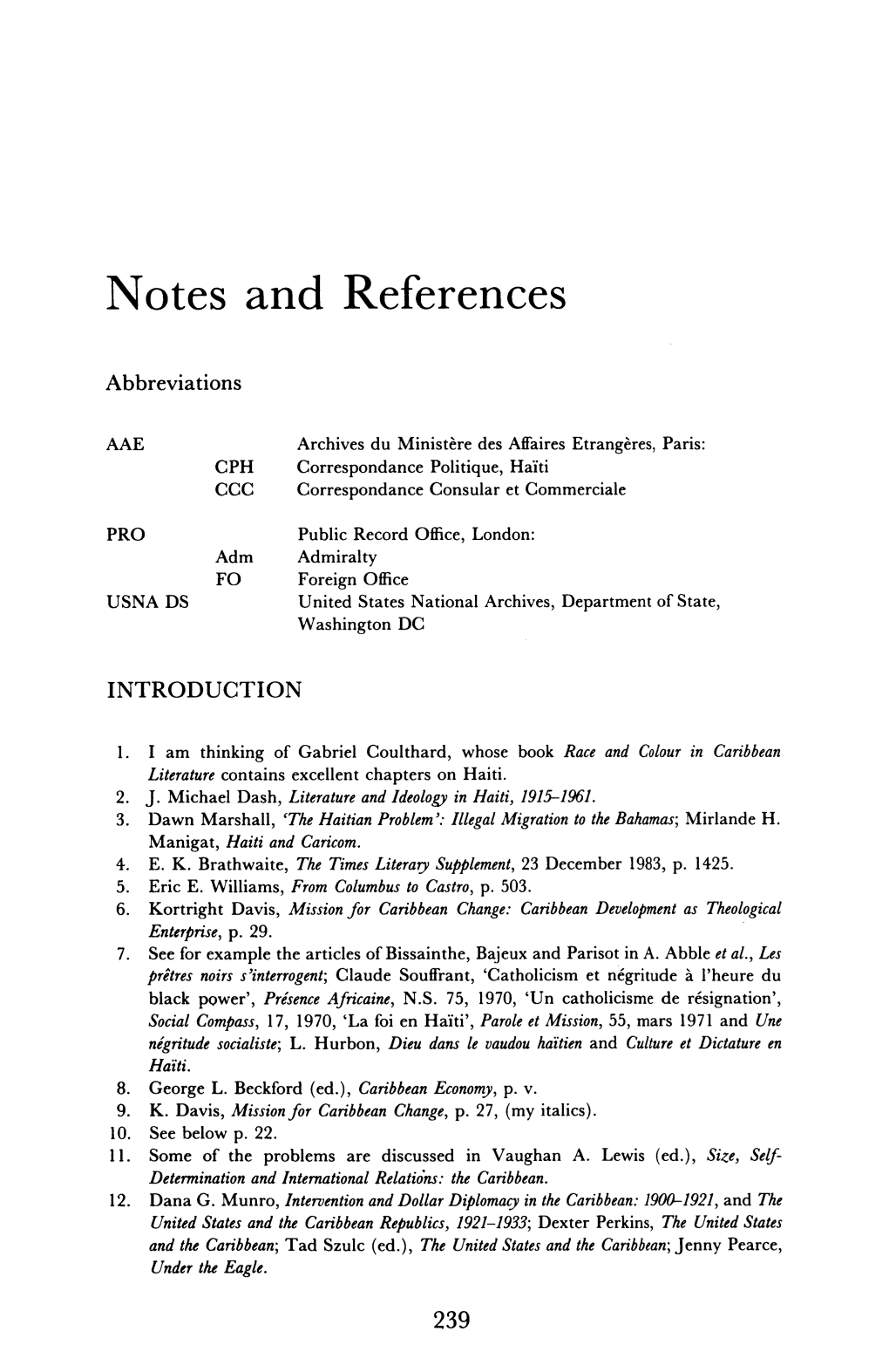 Notes and References