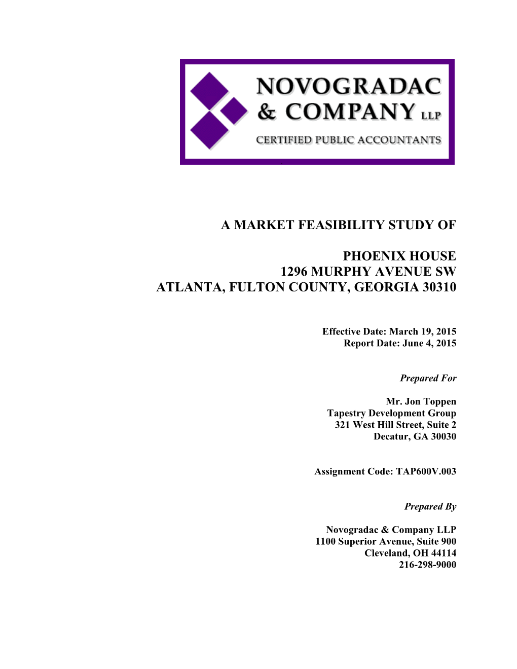 A Market Feasibility Study of Phoenix House 1296 Murphy