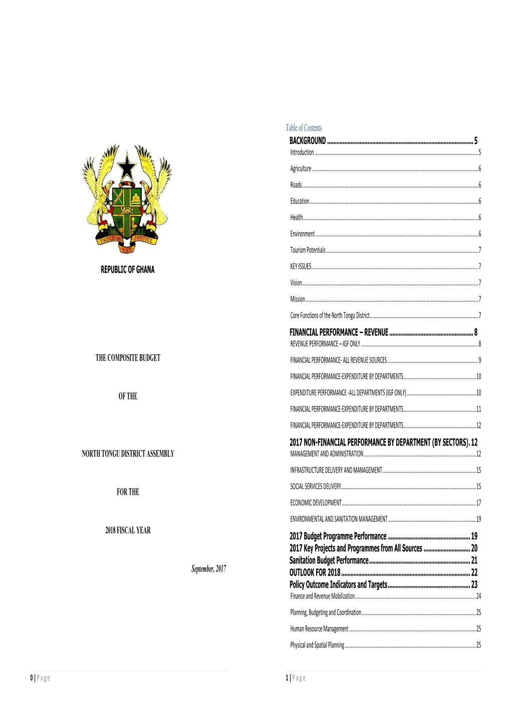 The Composite Budget of the North Tongu District