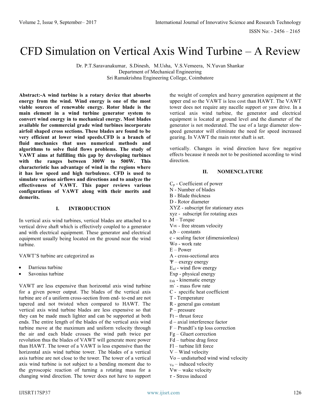 CFD Simulation on Vertical Axis Wind Turbine – a Review