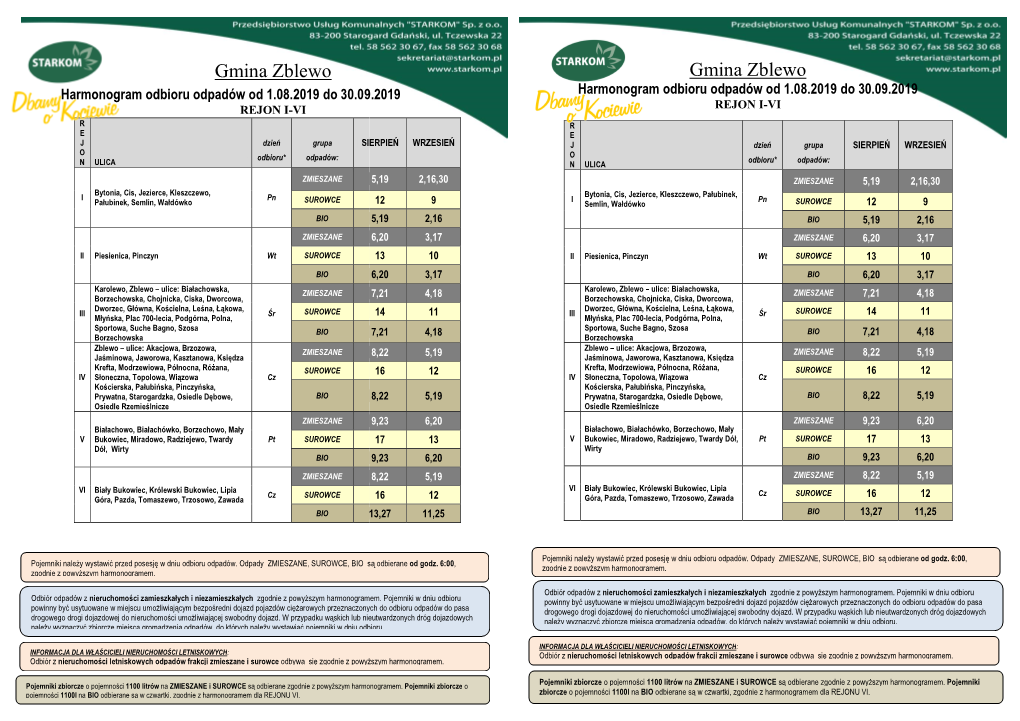 Gmina Zblewo 1.08.2019-30.09.2019.Pdf