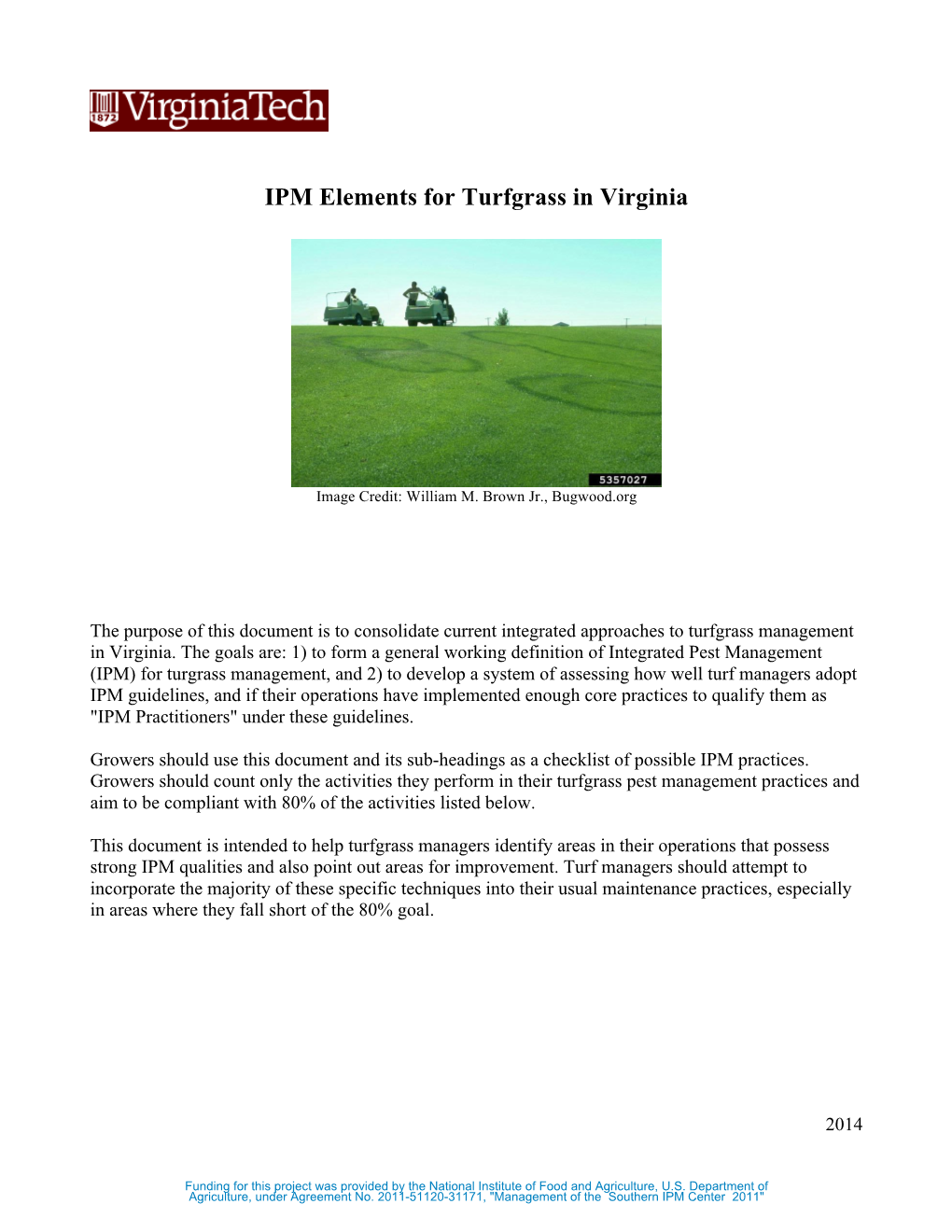 IPM Elements for Turfgrass in Virginia